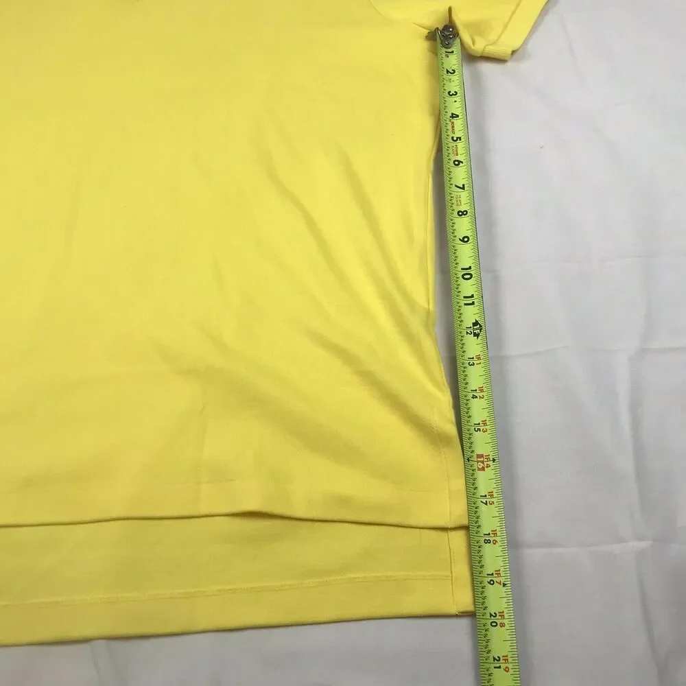 vintage 90s RALPH LAUREN MENS POLO‎ SHIRT SIZE L LARGE YELLOW SHORT SLEEVE